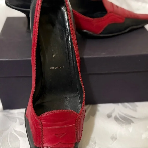 Vintage Rare Prada Early 2000s Low Kitten Heel Loafers - Picture 7 of 8